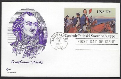 UX 79 Cover Craft Cachet FDC - Casimir Pulaski, Savannah, 1779