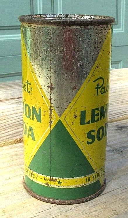 Vintage 1950's Pabst Lemon Lime Soda 10 FL OZ Flat Top Can Top Open