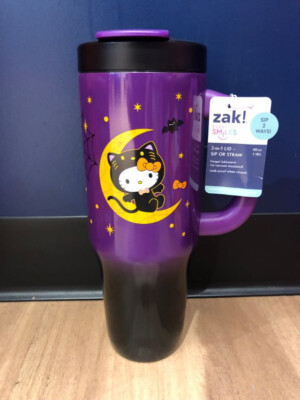 New Hello Kitty Tumbler 2024 Halloween 40oz Zak! Purple Black Cat 2024 CVS