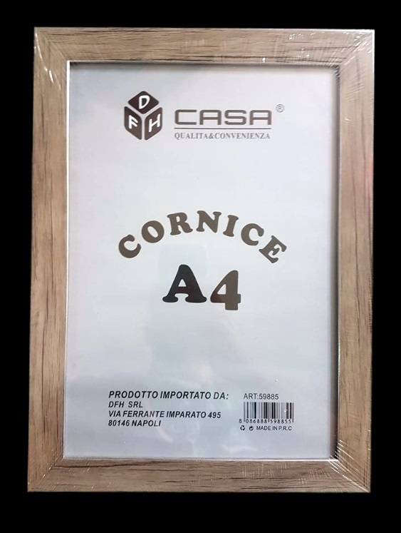 Cornice Per Foto Quadri Tele Dimensioni A4 20x30cm Modello Legno Scuro dfh