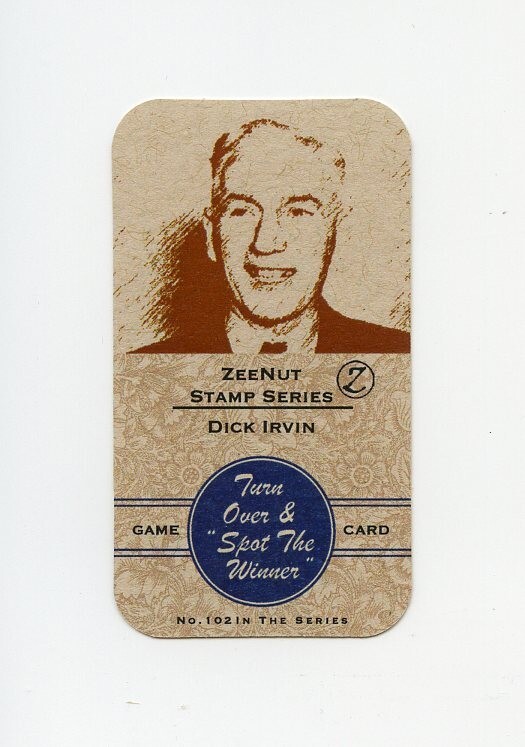 TN27895 DICK IRVIN Hall of Fame Hockey Game Card | eBay