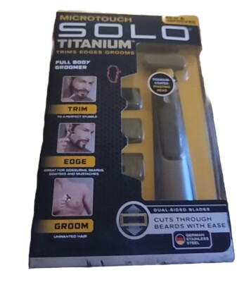 Micro Touch Solo Titanium Grooming Trimmer for Men - Black