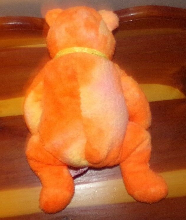 Ty Beanie Buddy/Buddies Tangerine Tie Dye Orange/Yellow Plush Teddy Bear
