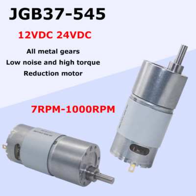 JGB37-545 DC12V 24V Large Torque Speed Reduction Gear Motor with Metal Gearbox
