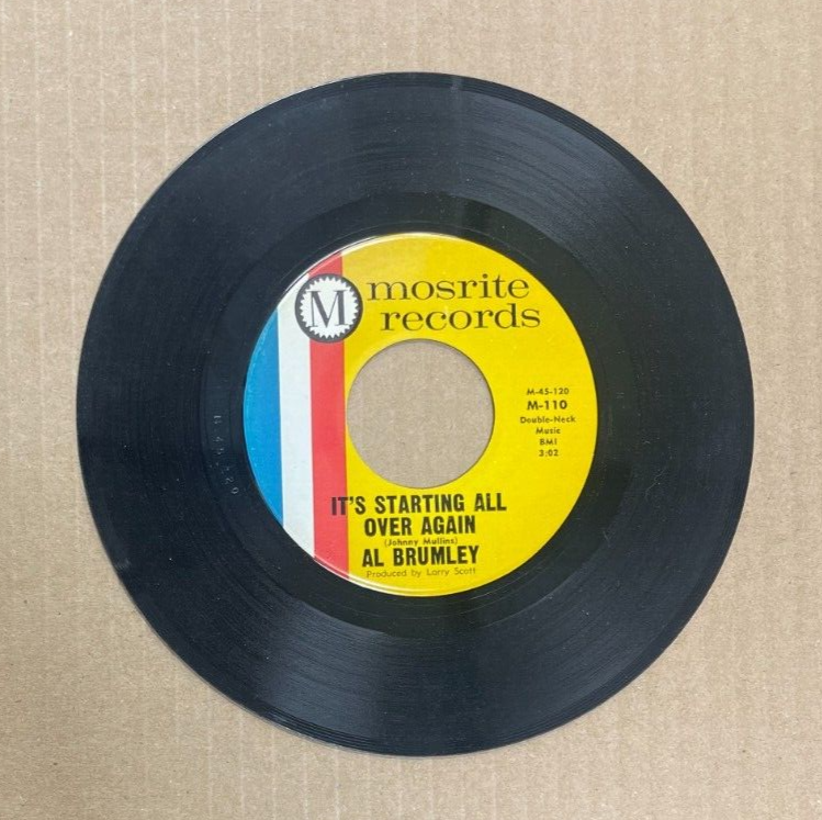 洋楽 aki385 AL BRUMLEY MOSRITE RECORDS 45 IT'S STARTING ALL OVER AGAIN