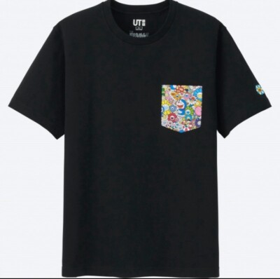 DORAEMON UNIQLO Kaikai Kiki Takashi Murakami  Black White T Shirt XL Size 2017