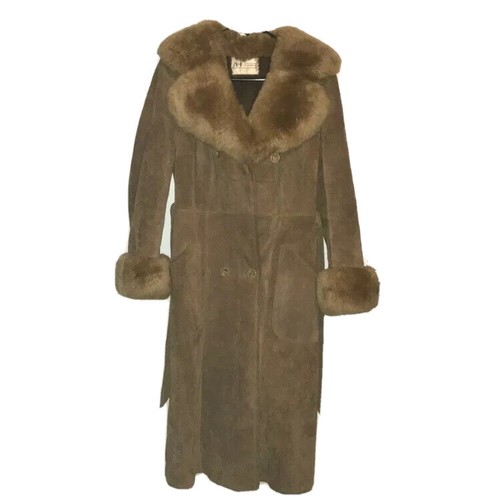 A&F Original Vintage Genuine Suede Leather Coat Shearling A&F Original Vintage Genuine Suede Leather Coat Shearling