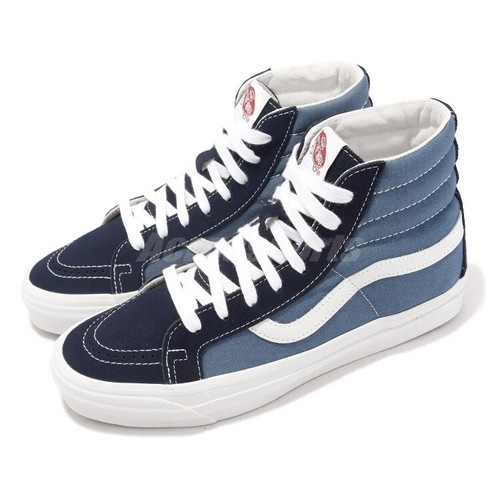 New Vans Vault OG Sk8-Hi LX Canvas Navy Blue White Men