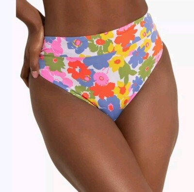 Maaji High Rise High Leg Bikini Bottom Sz 2XL Reversible $77 MSRP 