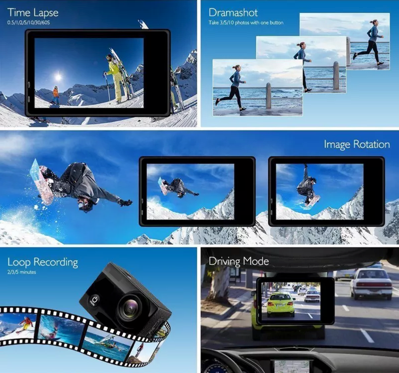 HD Action Sport Waterproof Camera 20 MP Recorder HD 1080P Camcorder Video 170°