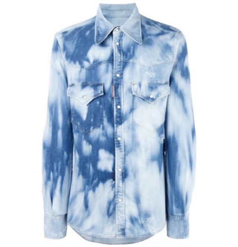 Dsquared2 bleached long-sleeve denim shirt SZ38 | eBay
