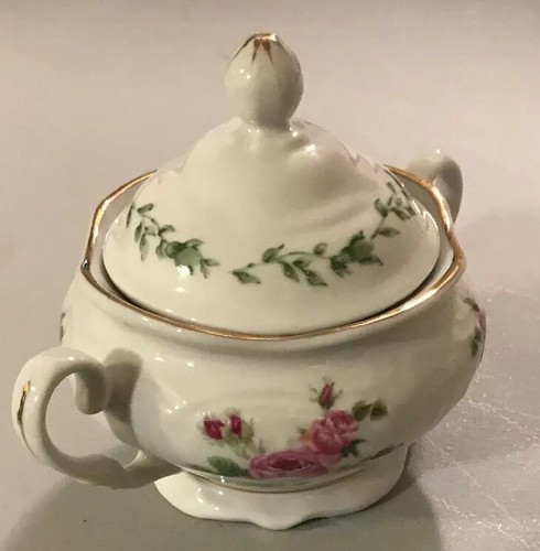 Gibson Housewares China Victorian Rose Sugar Bowl & Creamer
