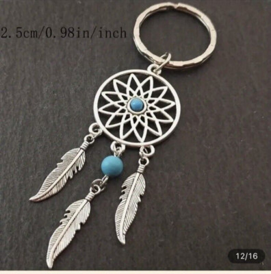 Dream Catcher Feathers Keychain Metal
