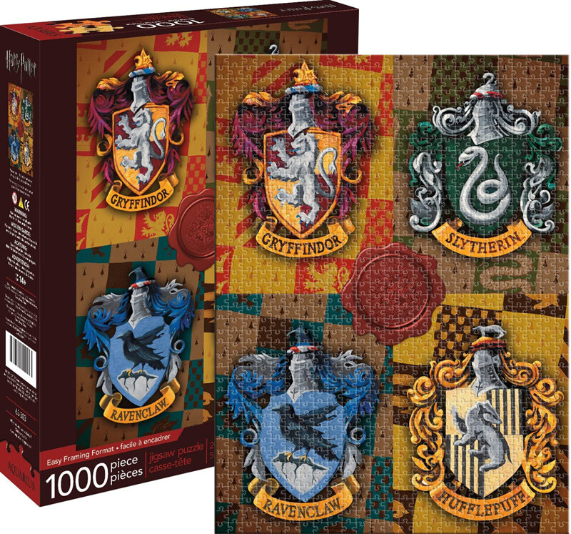 NEW Aquarius Jigsaw Puzzles Deluxe 1000 Pc Puzzle Harry Potter Crests