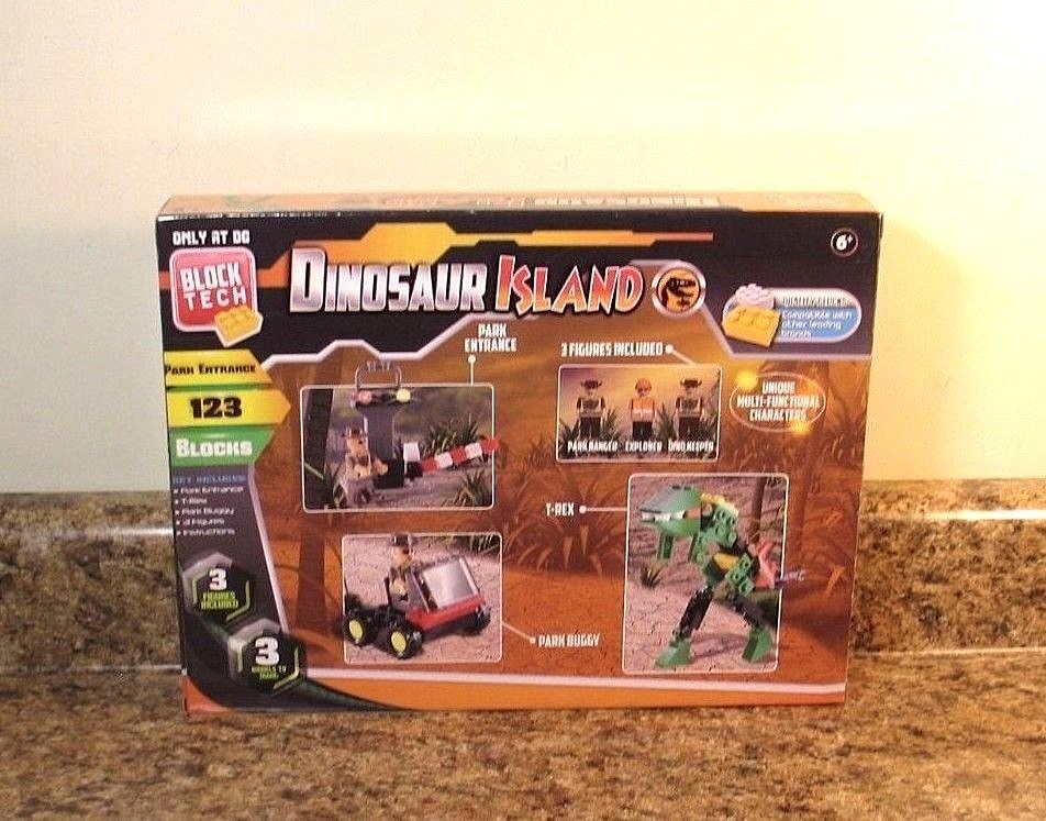 Block Tech Dinosaur Island Park Entrance Building Block Set 123 Blocks NEW