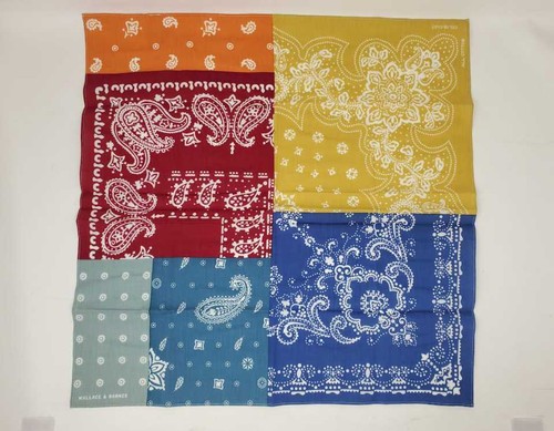Wallace & Barnes バンダナ 花　ペイズリー　ビンテージ風 NEW J CREW WALLACE & BARNES PATCHWORK BANDANA IN PAISLEY
