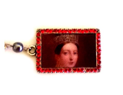 Queen Victoria of the United Kingdom Silver Bookmark Red Rhinestones