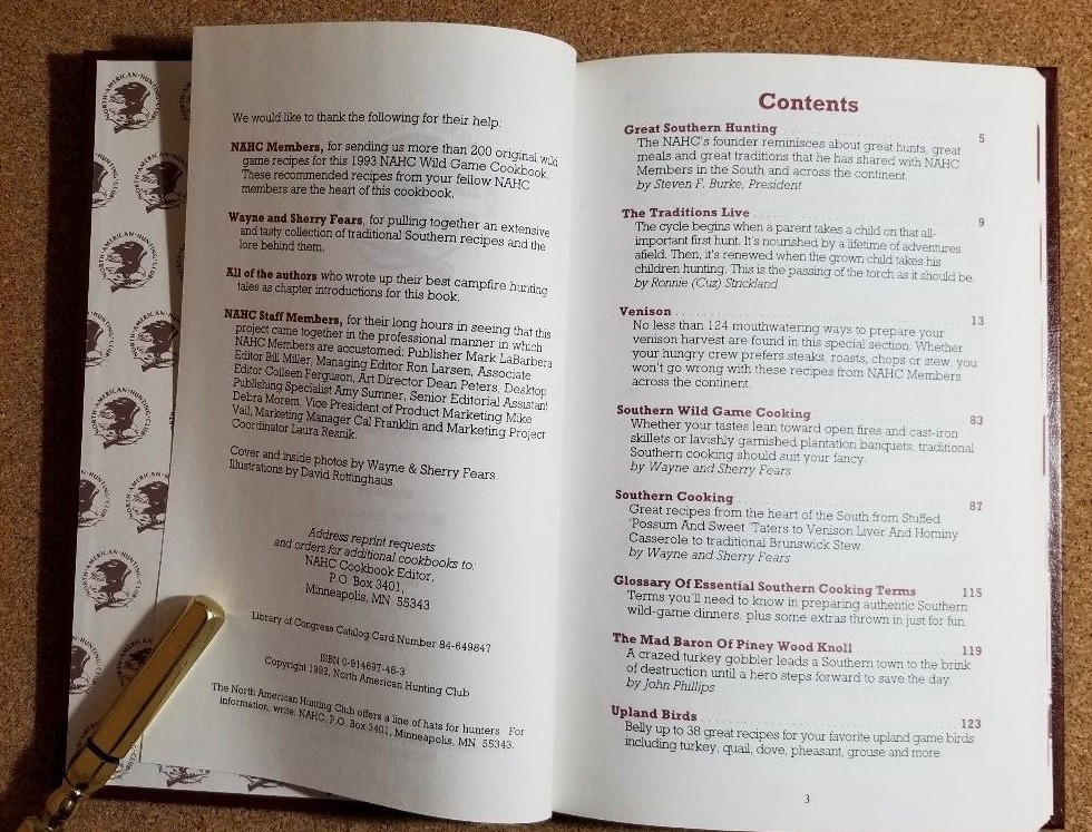 1992 NAHC Wild Game Cook Book North American Hunting Club