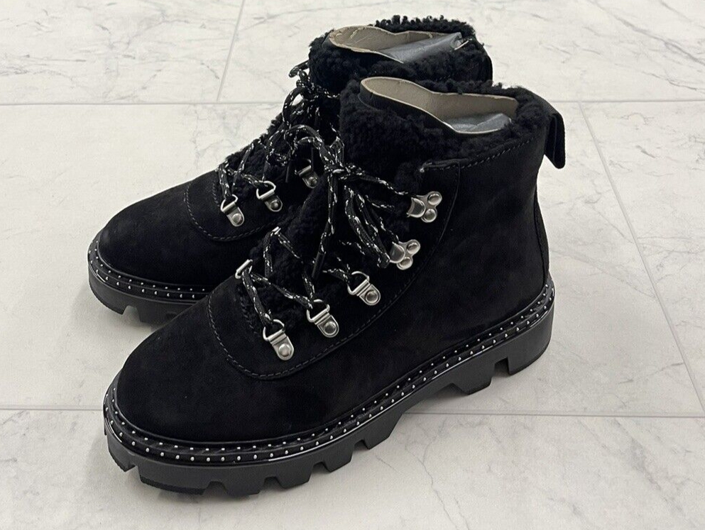 Pre-owned Rag & Bone $625  Quest Leather Suede Boots In Black Size: 39.5 (us 9.5)