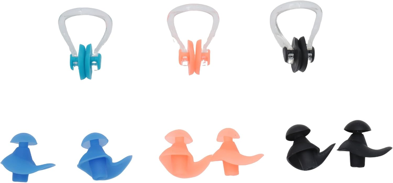 3 Pairs Nose Clips and Ear Plugs Silicone Soft to Wear Waterproof Reusable Nose