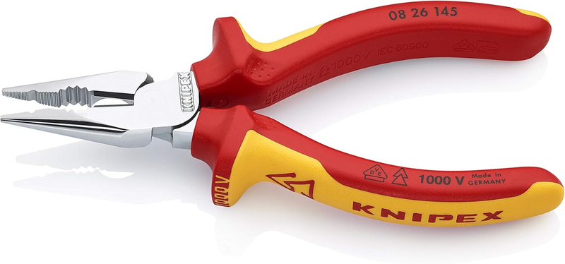 Tools 08 28 145 US, Needle Nose Combination Pliers 1000V Insulated Grip, 6