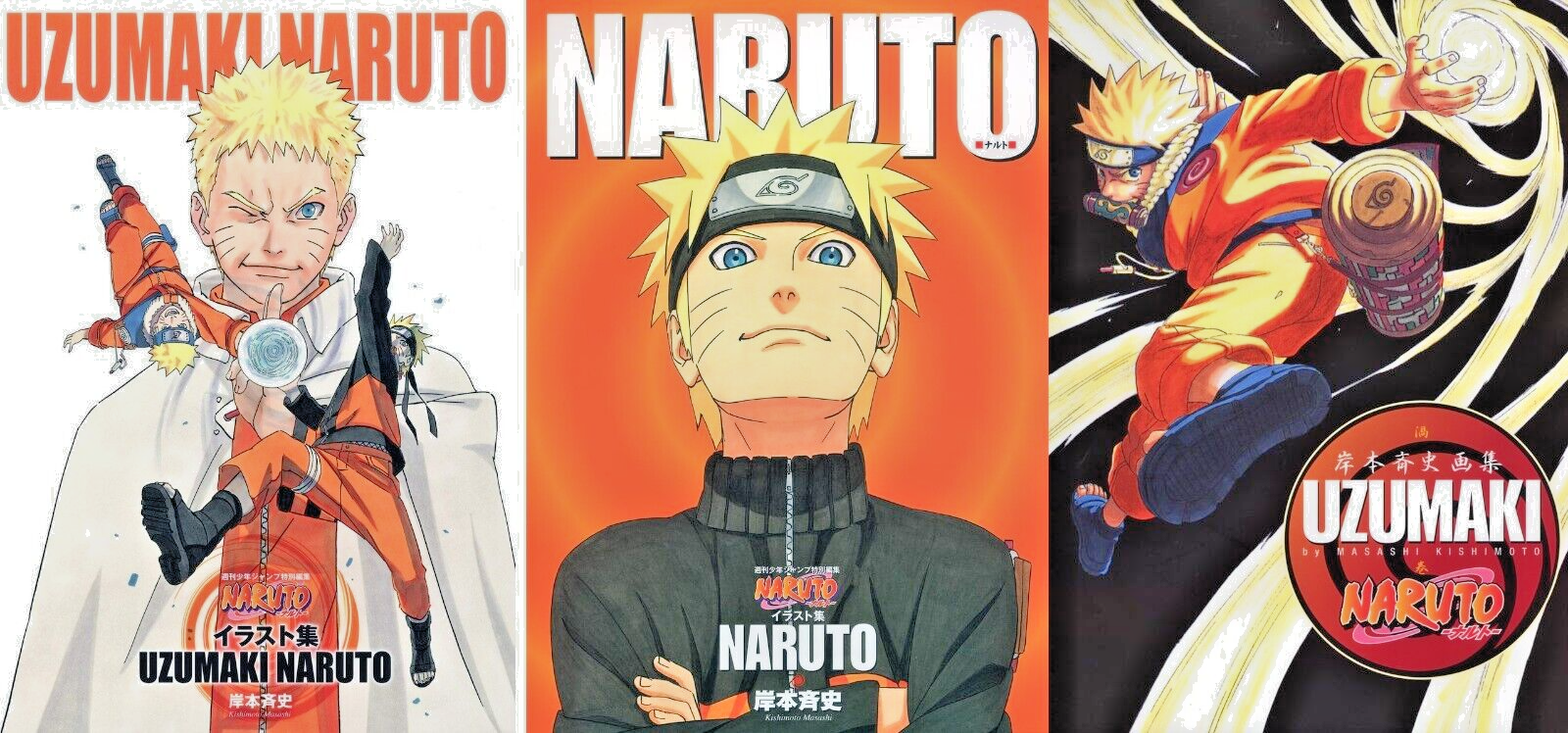 NARUTO Official Illustration Collection 3 books set UZUMAKI