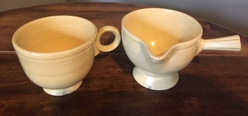 Vintage  Fiesta Creamy Ivory  Stick Handle Creamer