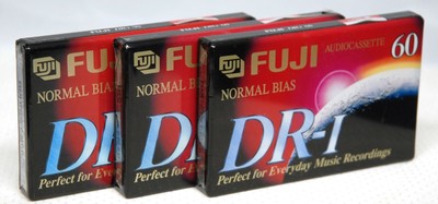 Lot Of 3 FUJI DR-I Normal Bias Blank Sealed Cassettes (C9)