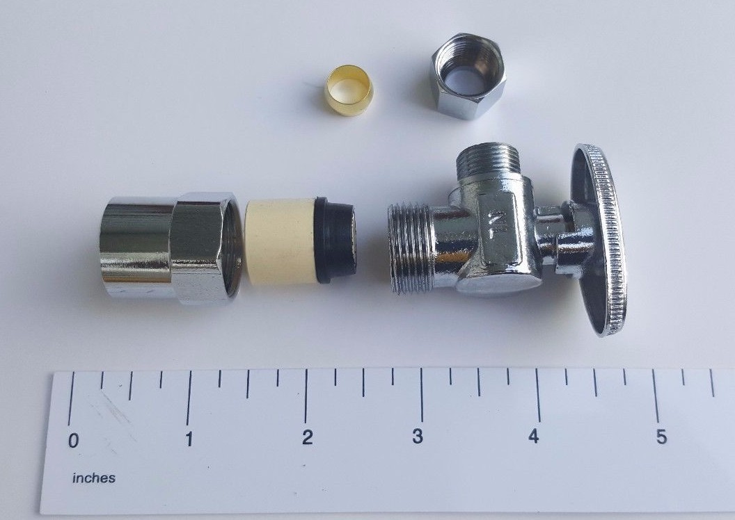 (100) 1/4 TURN ANGLE STOP VALVE COMPRESSION 3/8" OD X 1/2" CPVC (LEAD FREE)