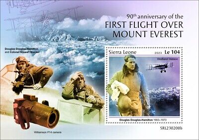 First Flight over Mount Everest Aviation Planes MNH Stamps 2023 Sierra Leone S/S