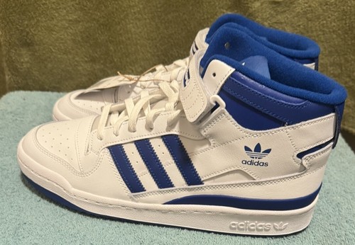 ★adidas★ forum mid white Men Sz 10.5 - adidas Originals Forum Mid Leather Sneakers