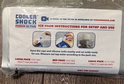 Cooler Shock 3X Lg Zero °F Cooler Freeze Ice Packs Boating 13.5 Screw Cap