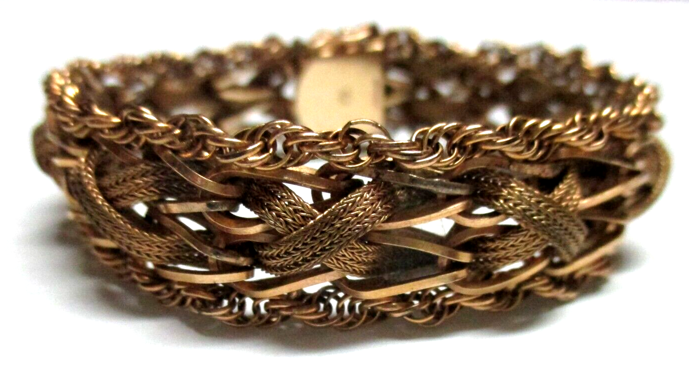 VINTAGE VICTORIAN 1/20 12k GOLD FILLED BRAIDED/LINK CHARM