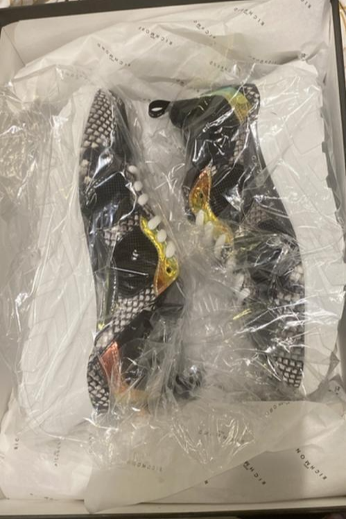 Pre-owned John Richmond Roccia Python Print Sneakers 3049d Shiny Snake Chunky 6 4.5 Mp$550 In Black