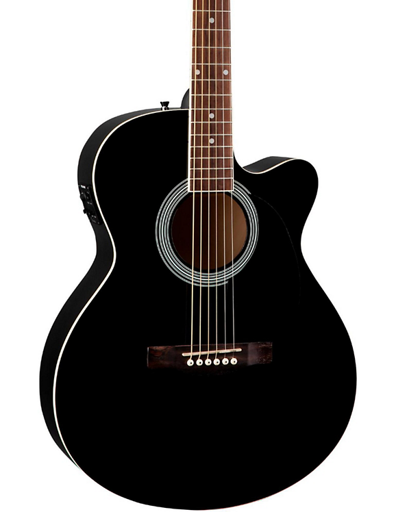 Fender FA135CE Cutaway Concert AcousticElectric Guitar  Black 