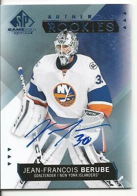 2015-16 SP Game Used Jean-Francois Berube Auto Rookie Card RC #136 Mint . rookie card picture