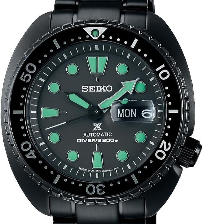 Pre-owned Seiko Prospex Sbdy127 The Black Series Mint Diver Scuba Men Watch Night Vision