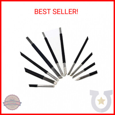 Toolso Stone Carving Tool 10pcs High-Carbon Steel Carving Chisels/Knives Kits