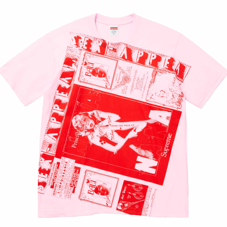 Supreme Collage Tee Light Pink LRG SS24 Streetwear Photo Supreme Collage Tee Light Pink LRG SS24 Streetwear Photo