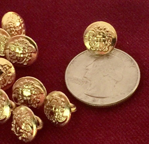 One (1) Versace Medusa Head Gold Tone Metal Button .436” (11.08 mm)
