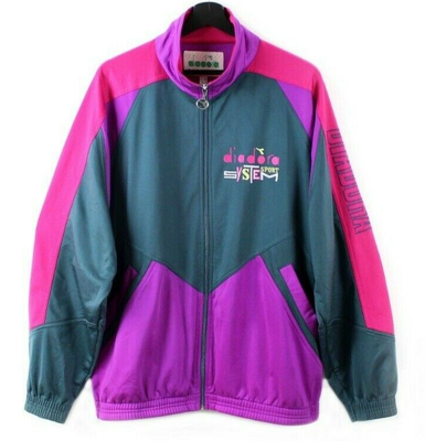 90s vintage Diadora Sport System track jacket rad zip OG purple