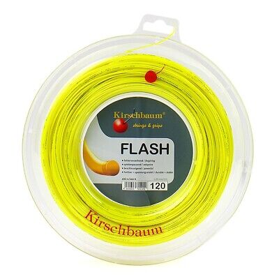 Kirschbaum Flash Yellow Tennis Poly String Grips 1.20 mm 17 Gauge Reel 200 m NWT