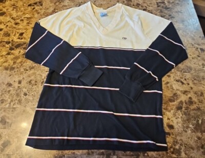 1980's-1990's OP OCEAN PACIFIC SUNWEAR  Mens Size Medium Long Sleeve Vneck Shirt