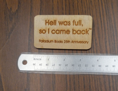 Palladium Books 25th Anniversay pinback badge b.