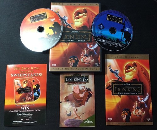 The Lion King (DVD, 2003, 2-Disc Set, Platinum Edition) with