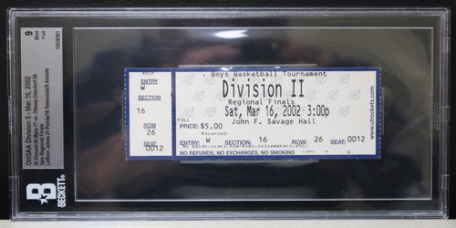 LeBron James High School 2002 OHSAA Finals Tournament Full Ticket Stub MINT 9