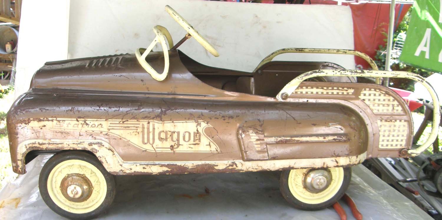 VINTAGE 1950'S AMF STATION WAGON PEDAL CAR ALL ORIGINAL COMPLEAT AND UNRESTORED