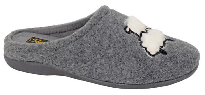 Ladies Mule Sheep Slipper Sleepers SUZIE LS171 Memory Foam Indoor Slip Ons UK3-8