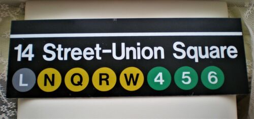 New York City Subway 14 Street - Union Square Subway Station Metal Sign 12"x4"