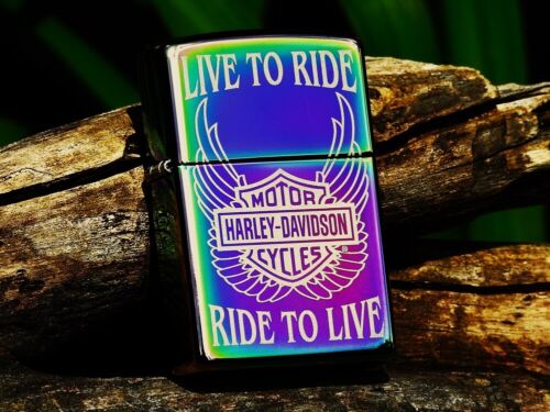 Zippo Lighter - Harley Davidson Live to Ride - Spectrum - Bar and Shield - 28248
